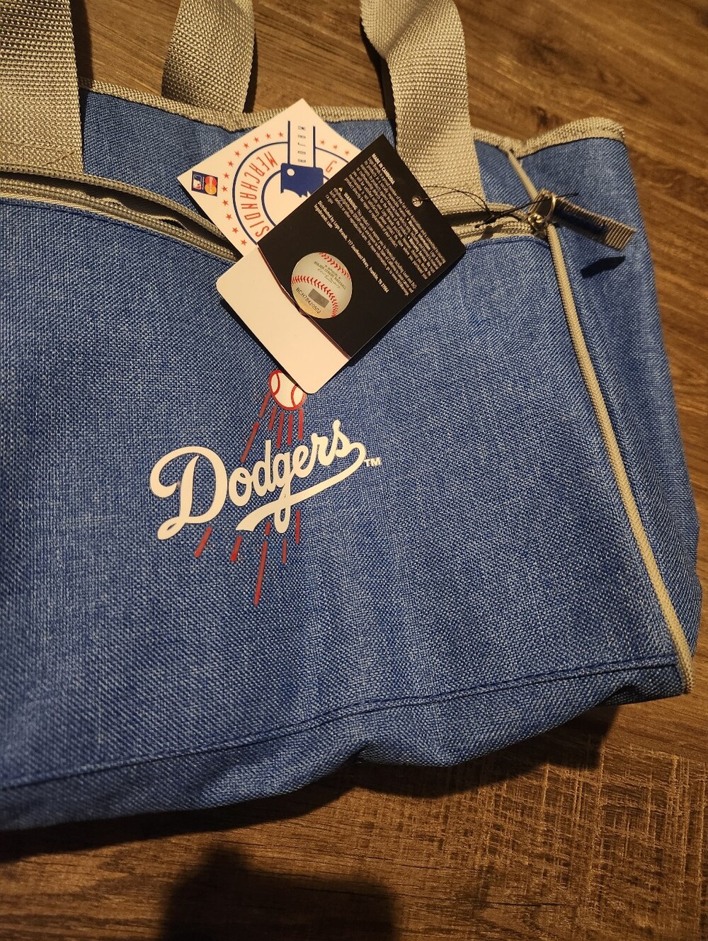 Los Angeles Dodgers Blue Canvas Tote Bag with Team Logo